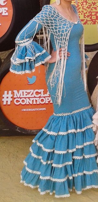 Traje de flamenco verde mar de Aires de Feria