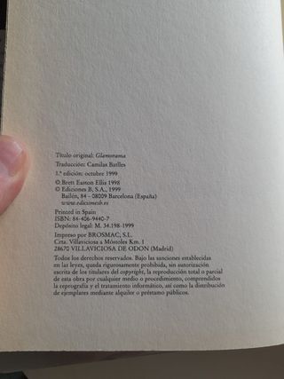 Glamourama, Bret Easton Ellis Primera Edición 1999