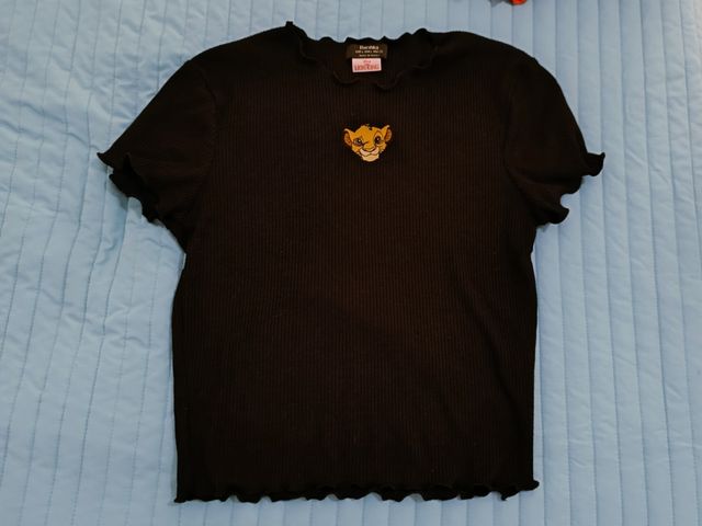 Camiseta negra Simba 🦁 Bershka