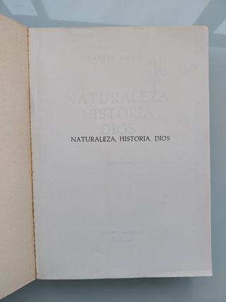 Naturaleza, historia, Dios