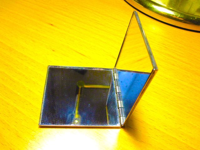 Doble espejo de viaje 50's Cristal pulido y Alpaca