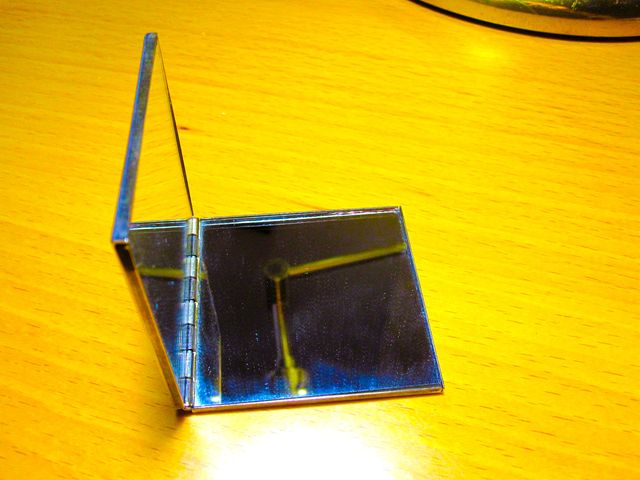 Doble espejo de viaje 50's Cristal pulido y Alpaca