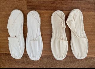 Alpargatas blancas y crudas sin estrenar