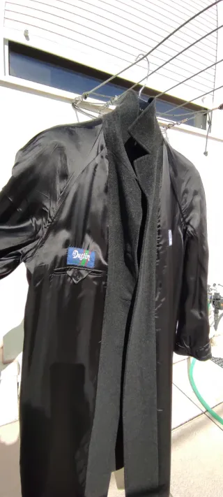 Abrigo de hombre de lana gris marengo oscuro