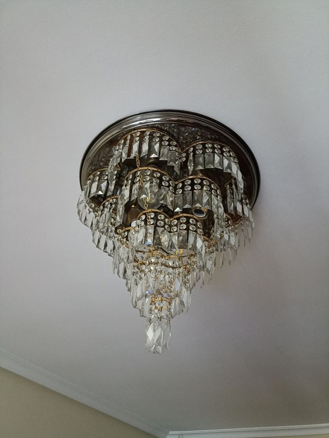 Lampara de cristales vintage