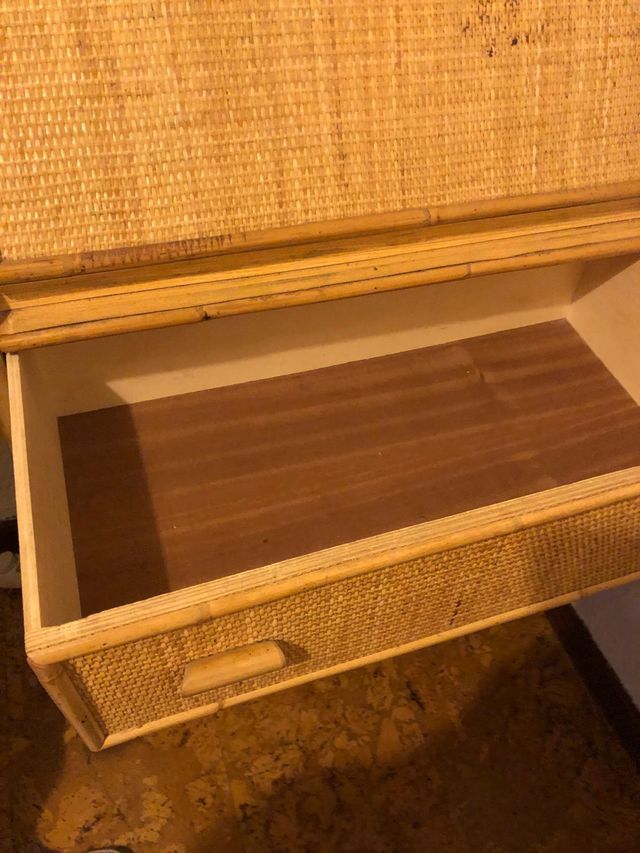 Secreter ratán, cajonera, escritorio abatible