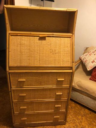 Secreter ratán, 4 cajones amplios