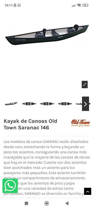 Kayak Canoa Old Town Sanarak 146