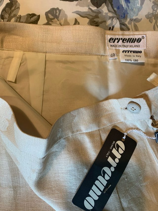 Gonna alta classe puro lino italiano ERREUNO 40