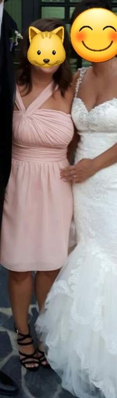 Vestido de fiesta rosa nude