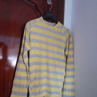 Jersey a rayas amarillas y grises