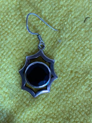 Orecchino pendente vintage in argento 925 e pietra