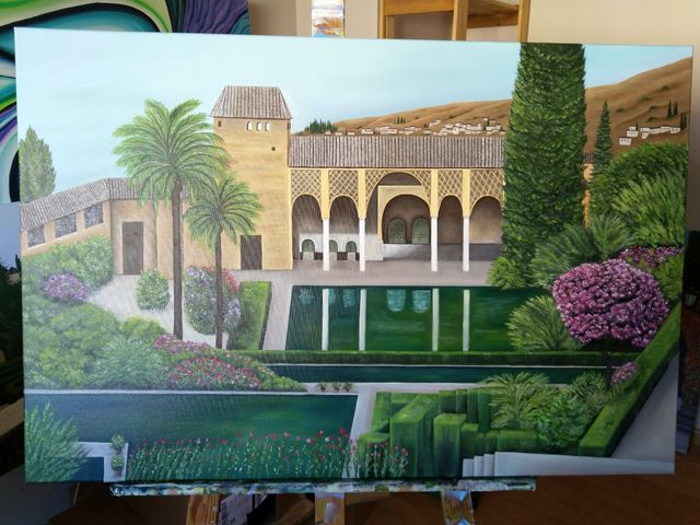 Cuadro Jardines del Partal Alhambra de