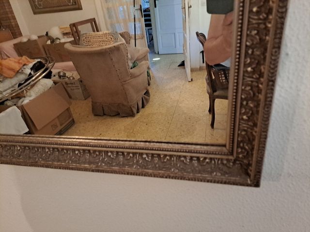 Gran espejo pared enmarcado vintage.