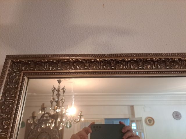 Gran espejo pared enmarcado vintage.