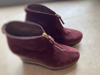 Botines Ante Burdeos cuña alta Pedro Miralles T37