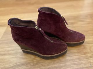 Botines Ante Burdeos cuña alta Pedro Miralles T37