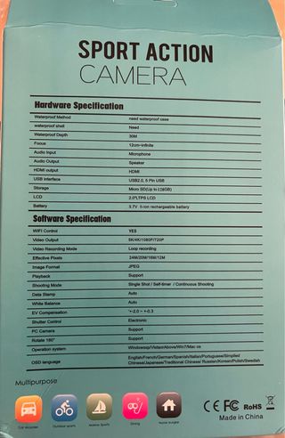 Camara Deportiva 5k 30Fps- con 6 baterias
