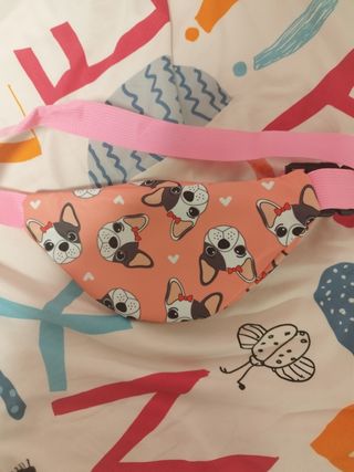 ‼️Riñonera de perros color rosa kawaii