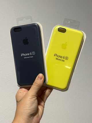 2 Fundas iPhone 6/6s Silicona Apple Colores