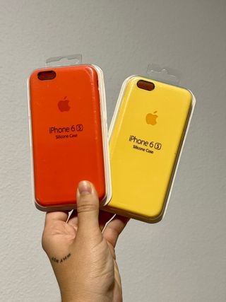 2 Fundas iPhone 6/6S Silicona Apple Colores