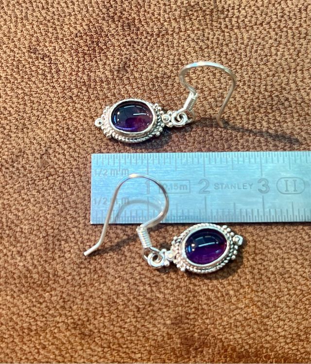 Pendientes de plata con piedra amatista