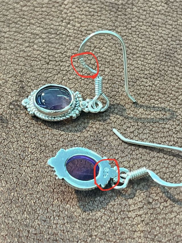 Pendientes de plata con piedra amatista