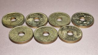 Lote 7 Monedas 25 Pts diferentes Juan Carlos I 