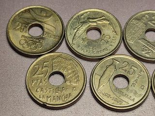 Lote 7 Monedas 25 Pts diferentes Juan Carlos I 