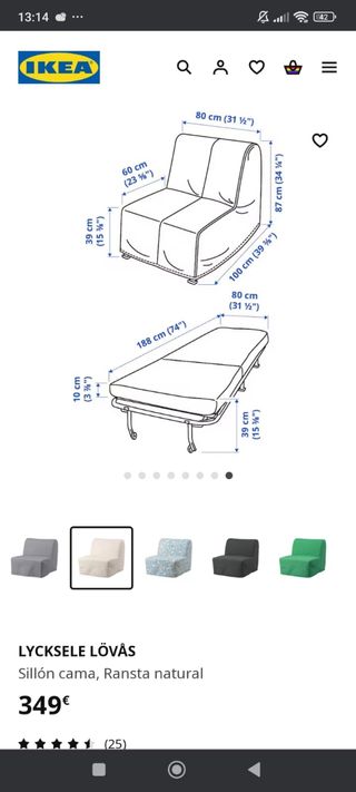 Sillón cama, Lycksele Lövas de Ikea 