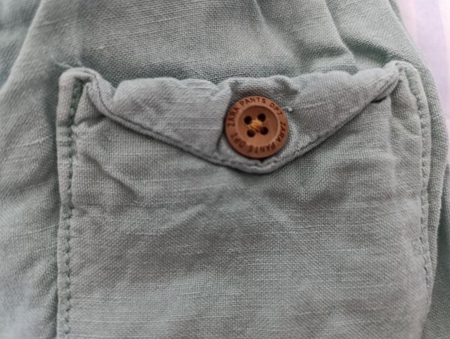 Pantalón lino verano bebé 9-12m ZARA