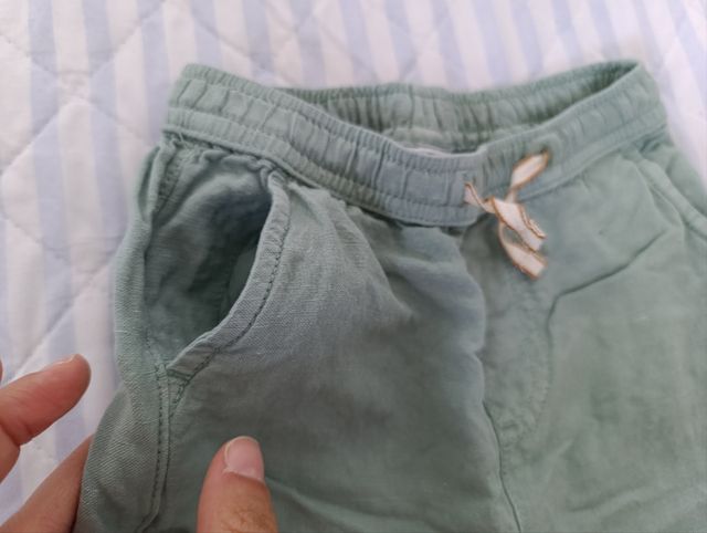 Pantalón lino verano bebé 9-12m ZARA