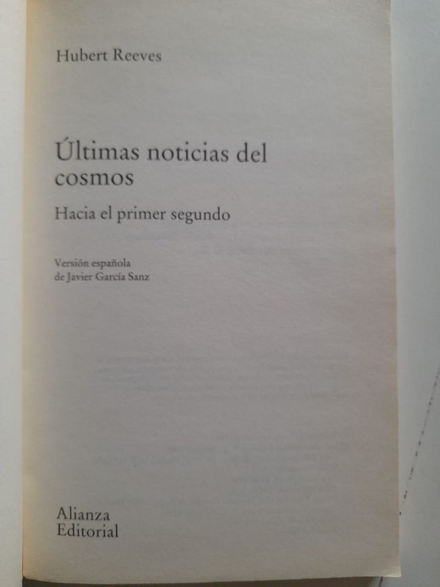 Últimas noticias del cosmos, Hubert Reeves