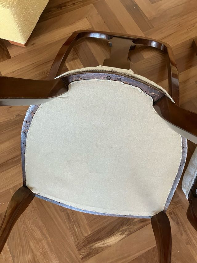 4 Sedie Luigi Filippo interamente rifoderate