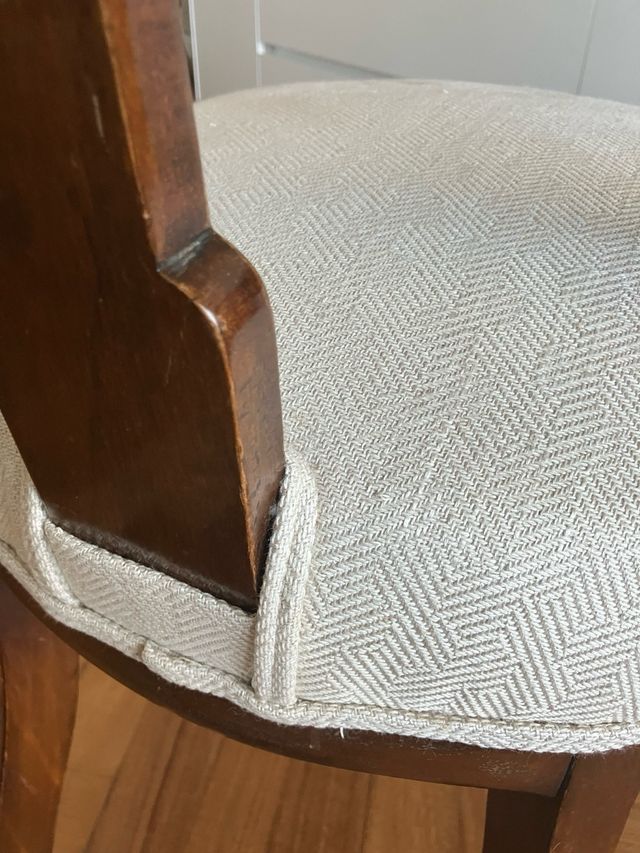 4 Sedie Luigi Filippo interamente rifoderate