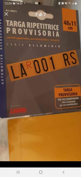 Portabici + targa ripetitrice