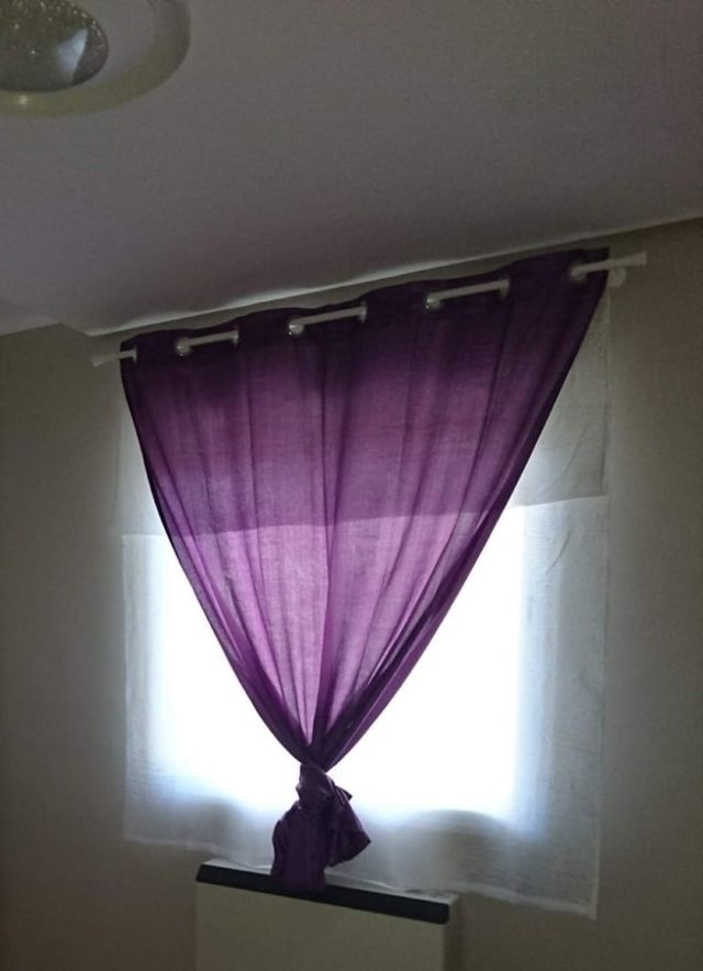Visillo blanco +Visillo morado+ barra