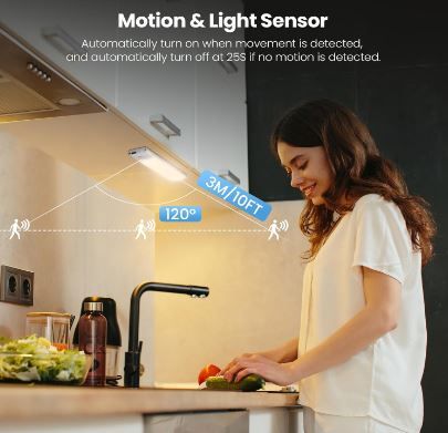 4 Luz LED Armario con Sensor de Movimiento