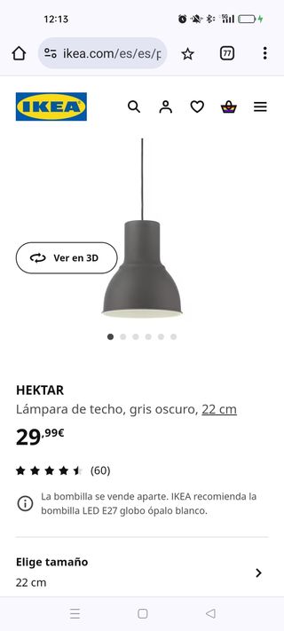 Lámpara de techo Ikea