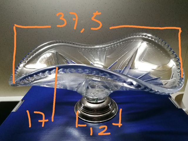 Centro mesa cristal tallado,adorno, florero