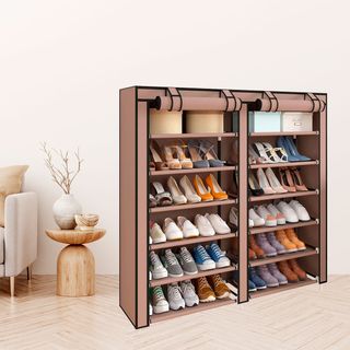 Armario Marrón Zapatero Tela Cremallera NUEVO!!!