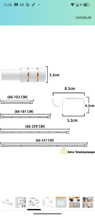 Barra de cortina blanca