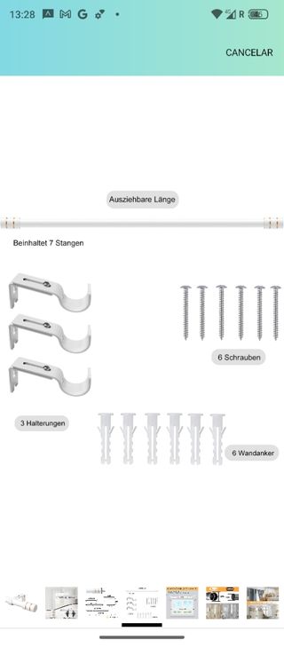 Barra de cortina blanca
