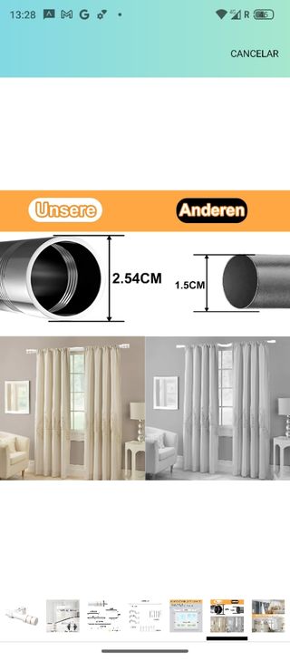 Barra de cortina blanca