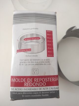 Molde repostería redondo acero inox
