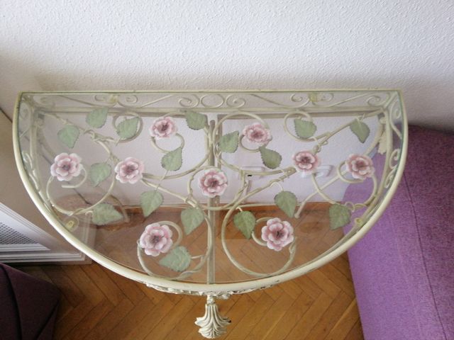 TAVOLO IN CRISTALLO FIORI FORGIA