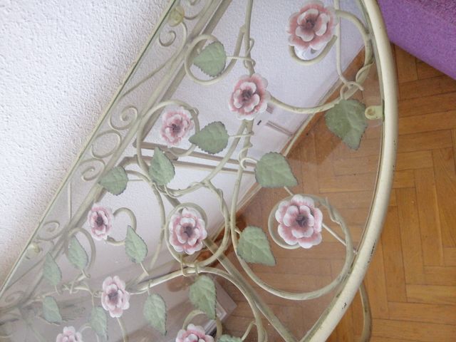 TAVOLO IN CRISTALLO FIORI FORGIA