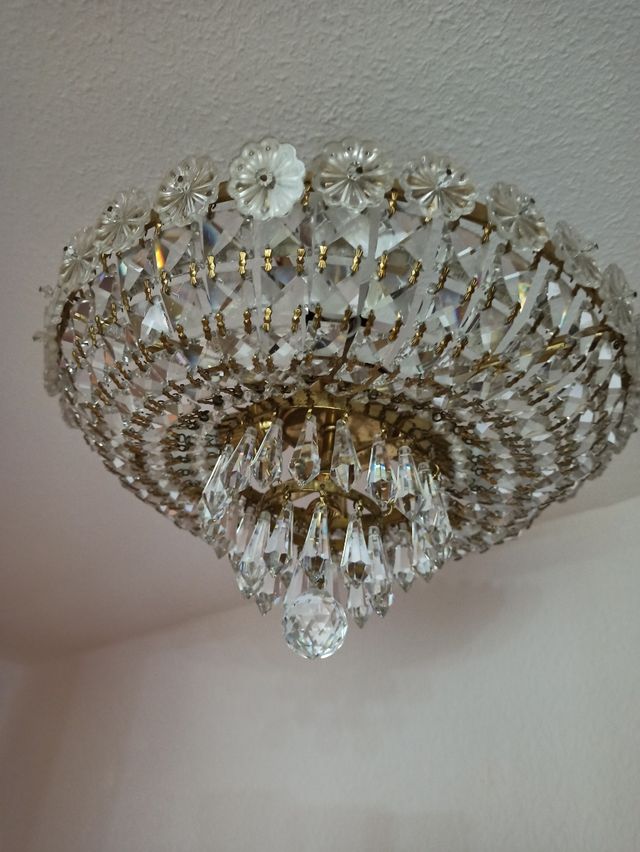 Lámparas plafón de lágrimas de cristal