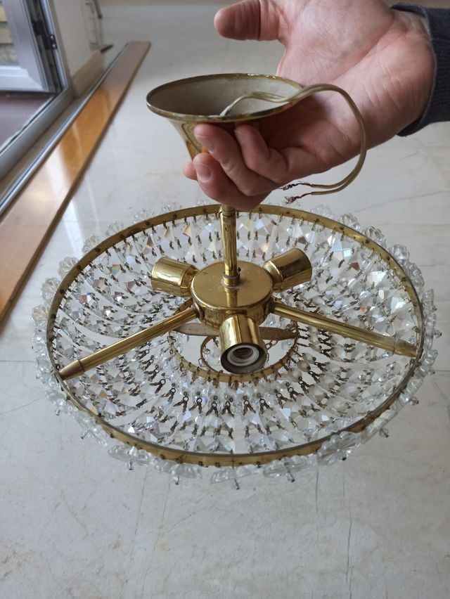 Lámparas plafón de lágrimas de cristal