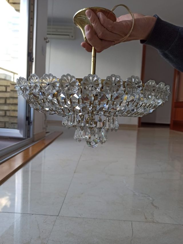 Lámparas plafón de lágrimas de cristal